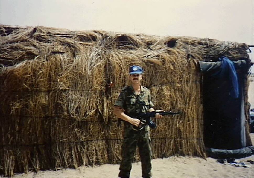 (Then) Major Brett Carey pictured during the 1990s United Nations Mission for the Referendum in Western Sahara.  Photo: Australian War Memorial