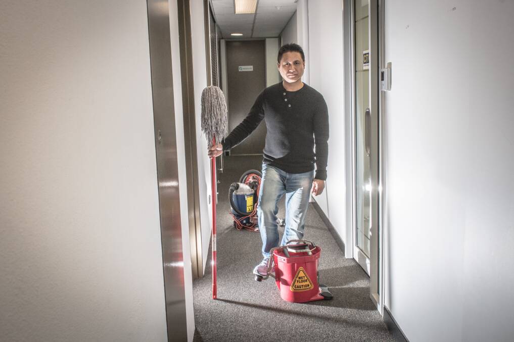 Namgay Namgay won't have work from October after a new contractor took over cleaning services at government buildings. Photo: Karleen Minney