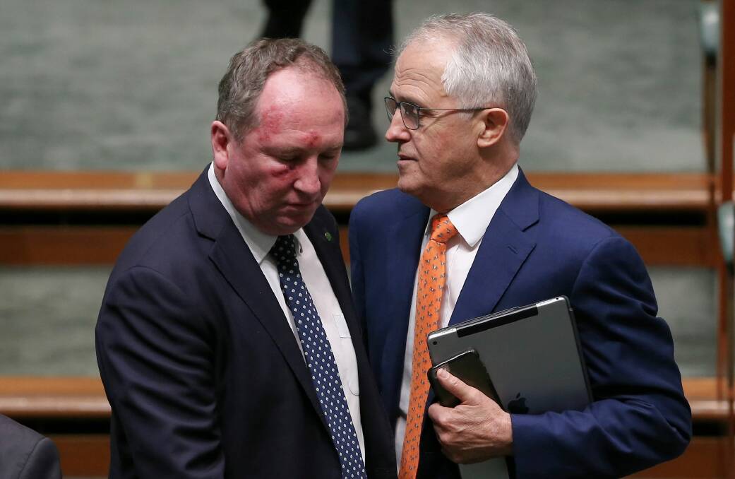The time has come for Prime Minister Malcolm Turnbull to tell Barnaby Joyce to drop his plan to move the APVMA to his own electorate.  Photo: Alex Ellinghausen