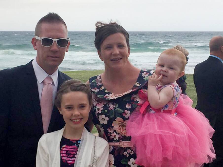 Kate Goodchild and her partner  David Turner with children Ebony, left, and Evie, right, in a picture released by the family. Kate was killed in the Dreamworld accident this week. Photo: Supplied/Kim Dorsett