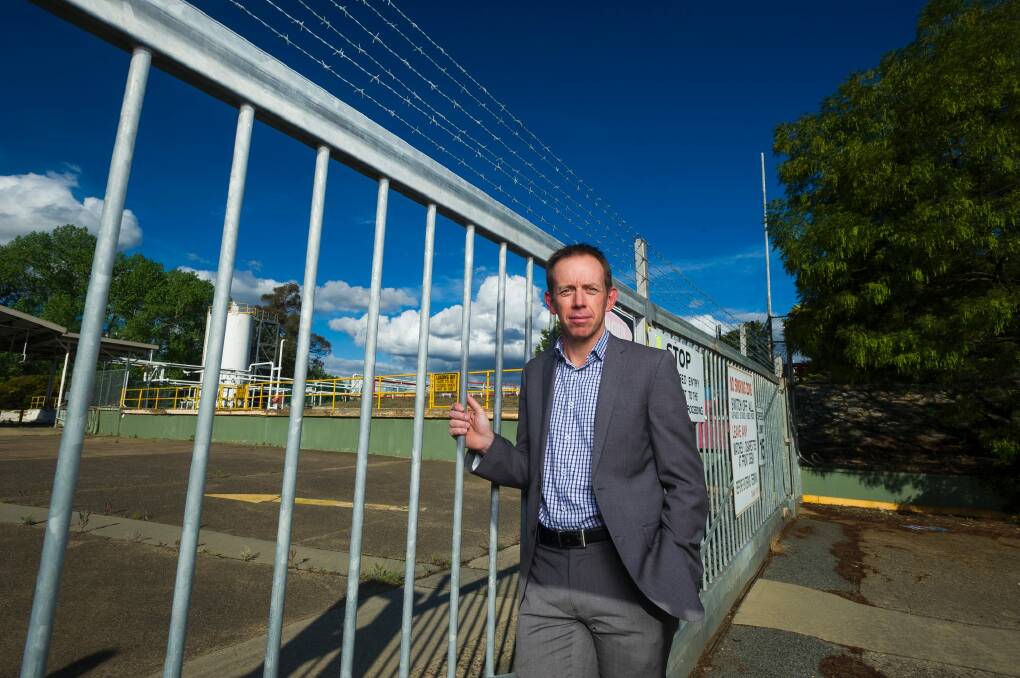 Shane Rattenbury stands outside the proposed Capital Recycling Solutions site.  Photo: Dion Georgopoulos
