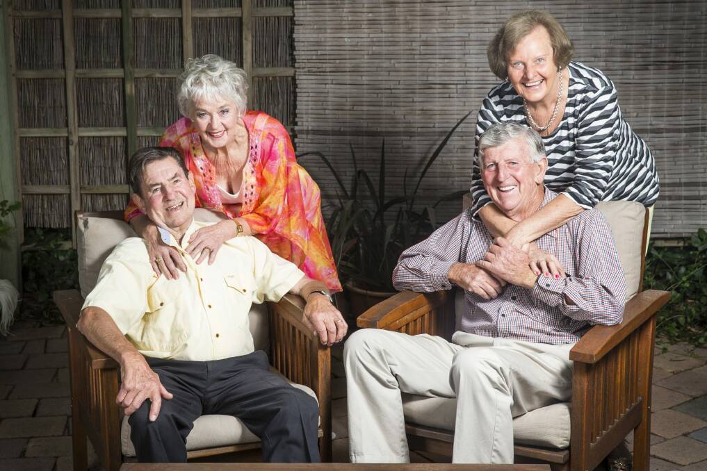 Des and Noreen Bird with Bill and Lee Mahoney. The two couples have been friends for over 45 years and are celebrating their 50th wedding anniversaries on the same day. Photo: Matt Bedford