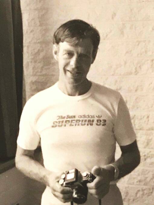 Nicole's father Maurice Allen pictured in his running shirt in 1983. He took his life four years later in November 1987. Photo: Supplied
