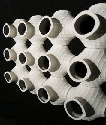 Evapo Breathing Ceramic Skin: aesthetic and performative ceramic tiles, by Mehrnoush Latifi and Dr Judith Glover, in <i>Embracing Innovation Volume 5</i> at Craft ACT Photo: supplied