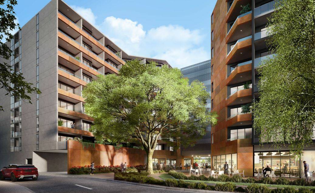 Stage four of Founders Lane will include 254 apartments, according to application documents  Photo: ACT Government