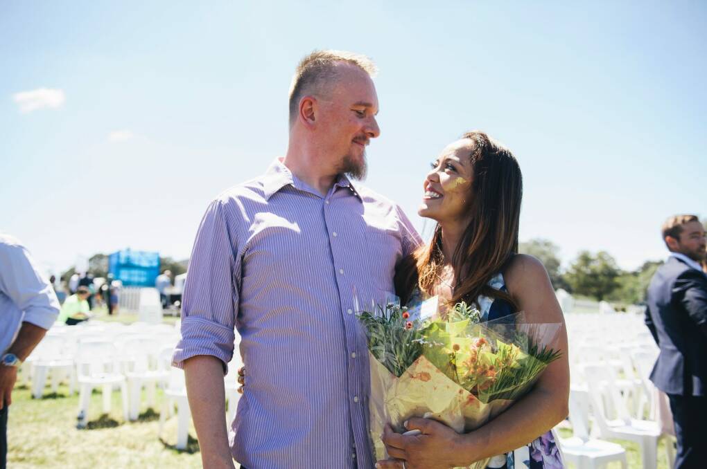 Brazil-born Sara Marques Matos, of Dunlop,  became an Australian on Thursday and marries her fiance  David Matschula on Saturday. Photo: Rohan Thomson