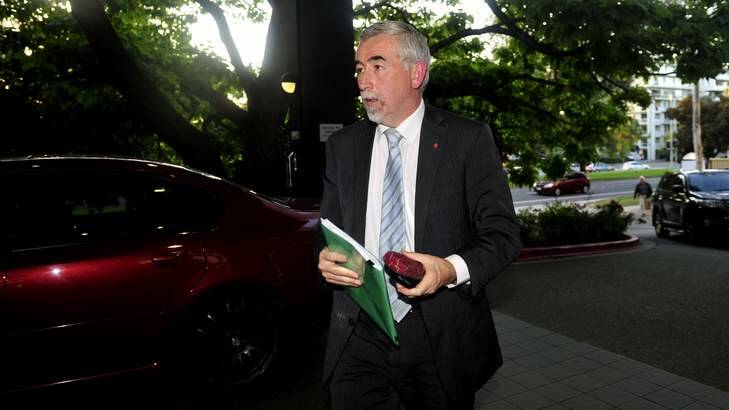 Gary Humphries arriving at the Canberra divisional council last night. Photo: Melissa Adams MLA