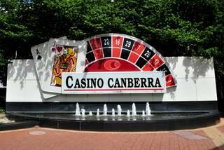 Signage outside Casino Canberra.
