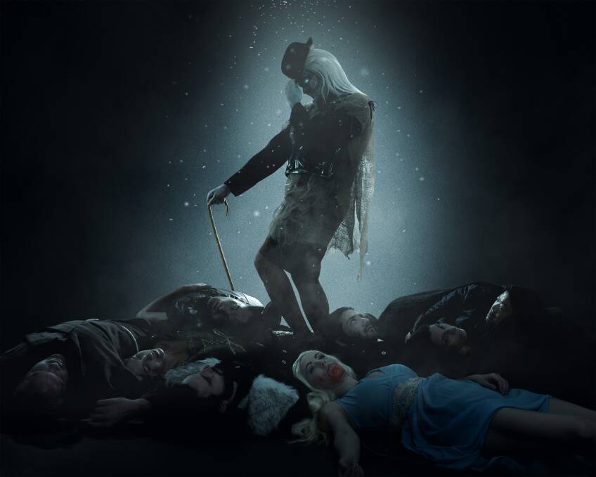 A scene from Baby Wants Candy's <i>Thrones! the Musical Parody</i>  with a White Walker and Bodies  Photo: Supplied