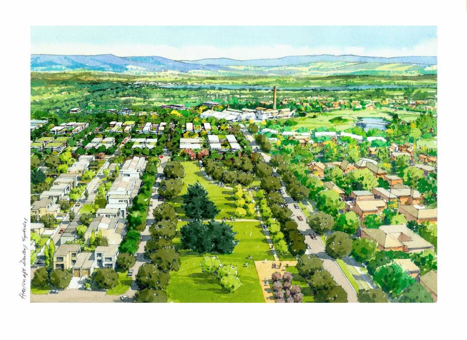 An artist's impression of revised plans for the Yarralumla Brickworks redevelopment. Photo: Supplied
