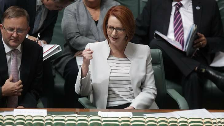 Prime Minister Julia Gillard plays by her rules, but her own speech freedom was drowned out by opposition yahooing. Photo: Alex Ellinghausen