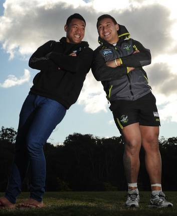 Canberra Raiders players and brothers (L) John Papalii and (R) Josh Papalii. Photo: Colleen Petch