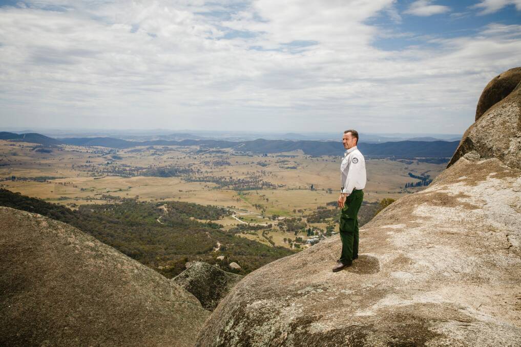 ACT parks and conservation service regional manager Brett McNamara at Gibraltar Peak. Photo: Sitthixay Ditthavong