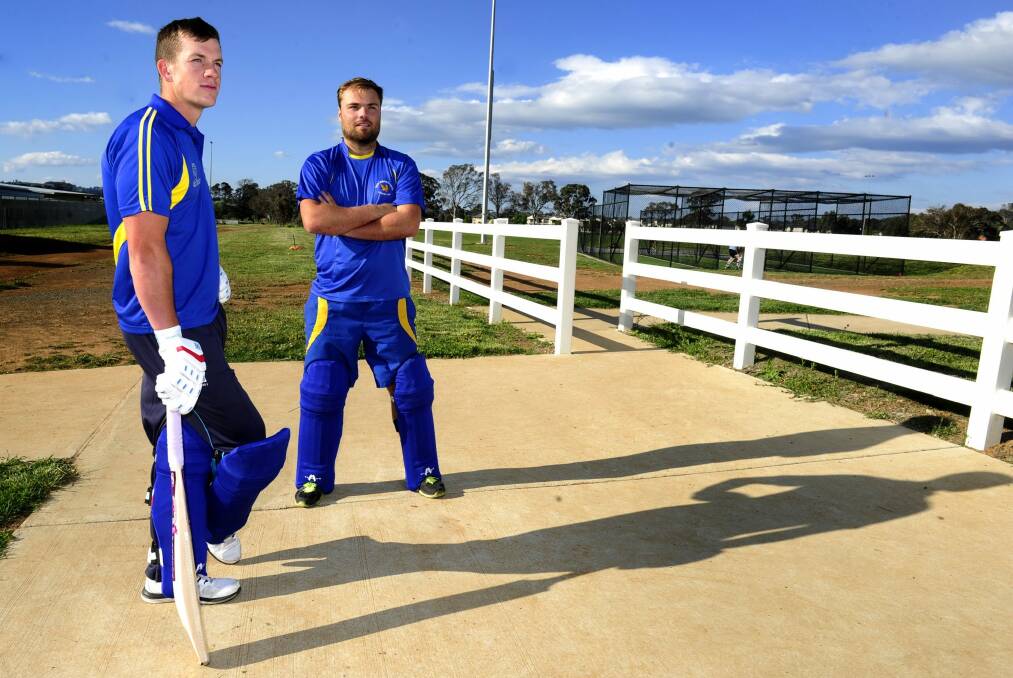 George Munsey (left) from Scotland and Joe Leach (right) from England have joined North Canberra Gungahlin for the Cricket ACT first-grade season. Photo: Melissa Adams