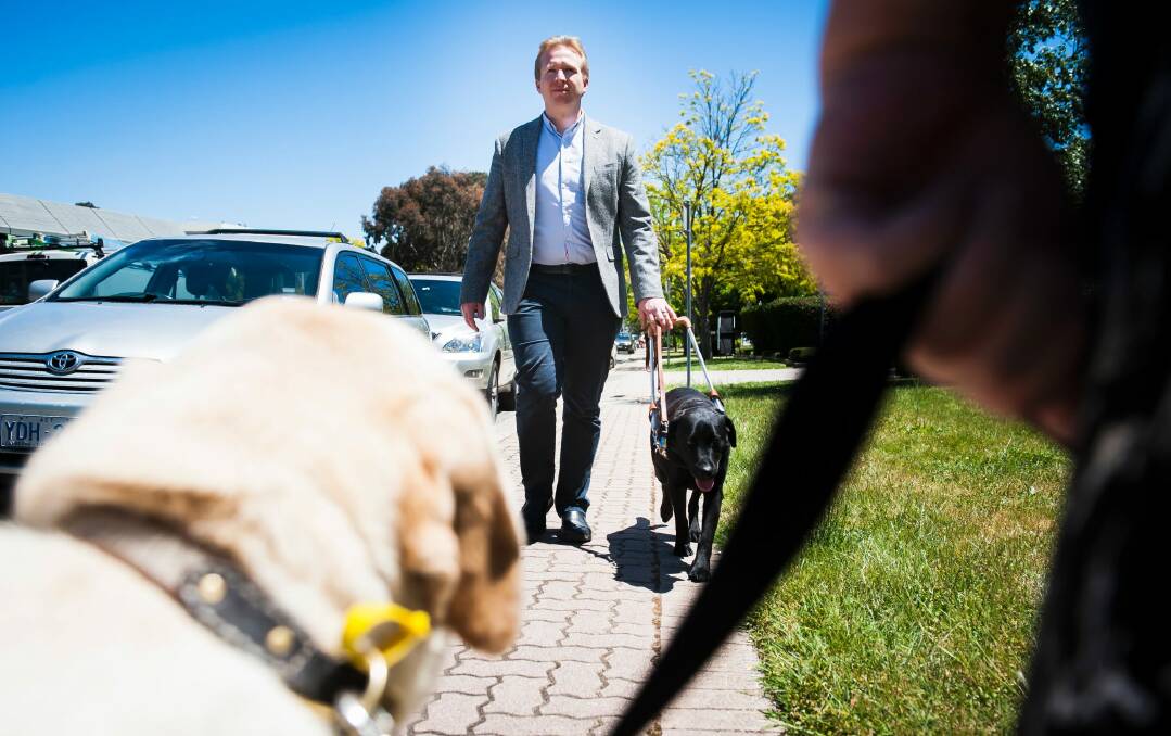 Regional manager of Guide Dogs ACT/NSW Patrick Shaddock says unleashed dogs pose a significant threat to people with blindness or vision-impairment. Photo: Elesa Kurtz