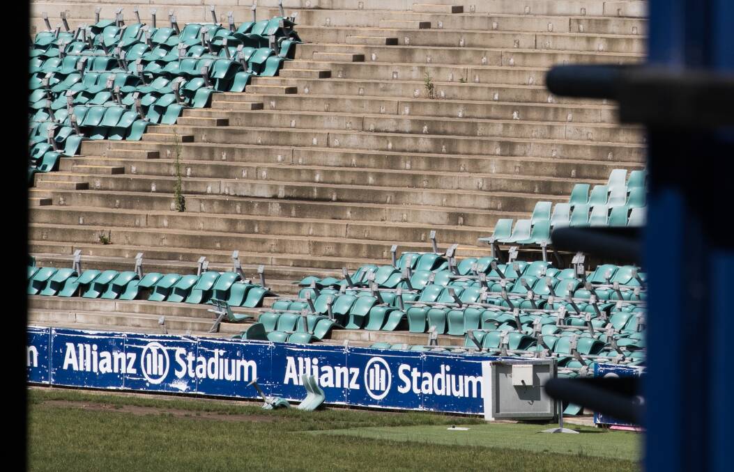 Chairs are being removed at Allianz Stadium as part of so-called soft demolition works.  Photo: Janie Barrett