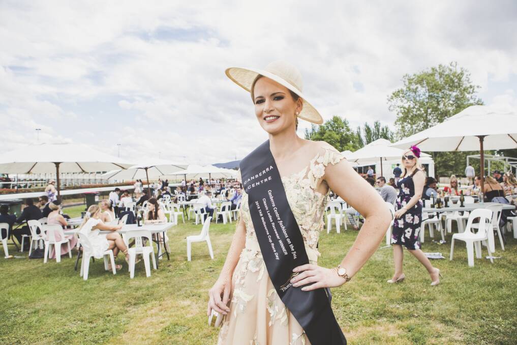 'I had to have it': Fashions on the Field winner Alison Jones drove to Sydney to collect her second-hand dress, originally made in Italy. Photo: Jamila Toderas