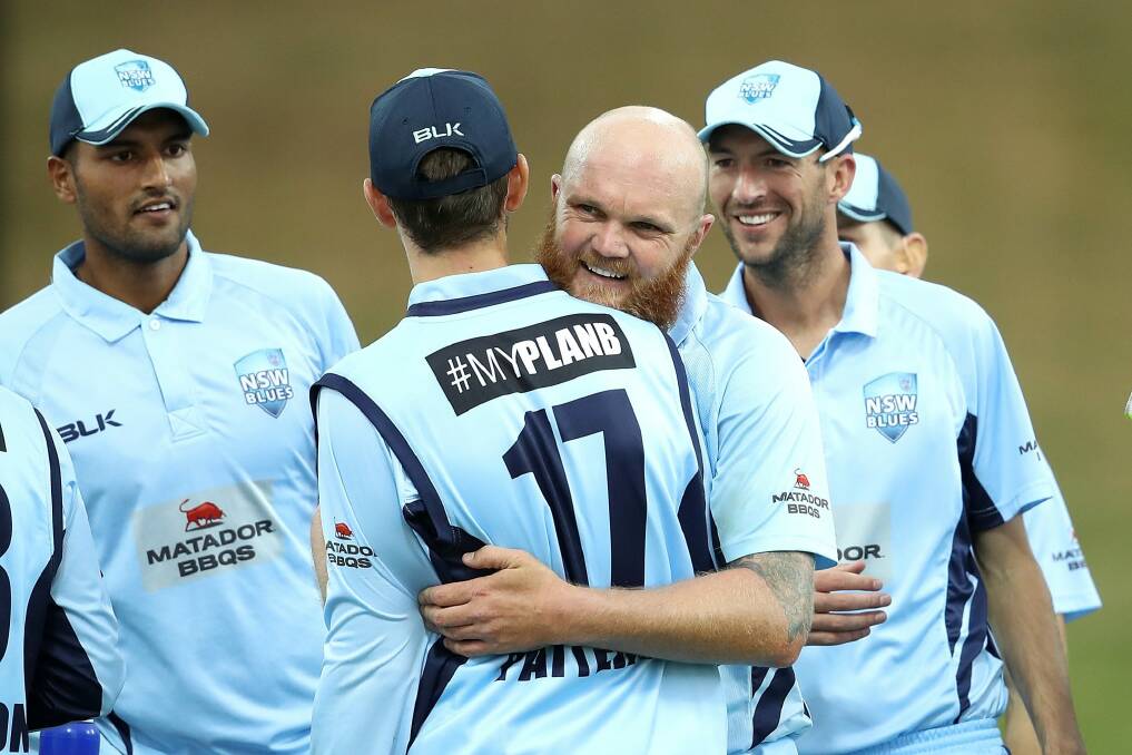 Resilient: Doug Bollinger celebrates the wicket of Tim Ludeman in NSW's Matador Cup clash with South Australia. Photo: Getty Images