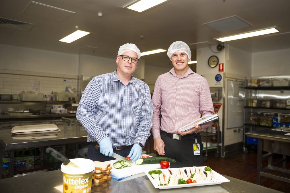 Canberra Hospital's new head chef Andreas Seibold and nutrition manager Andrew Slattery  Photo: Dion Georgopoulos