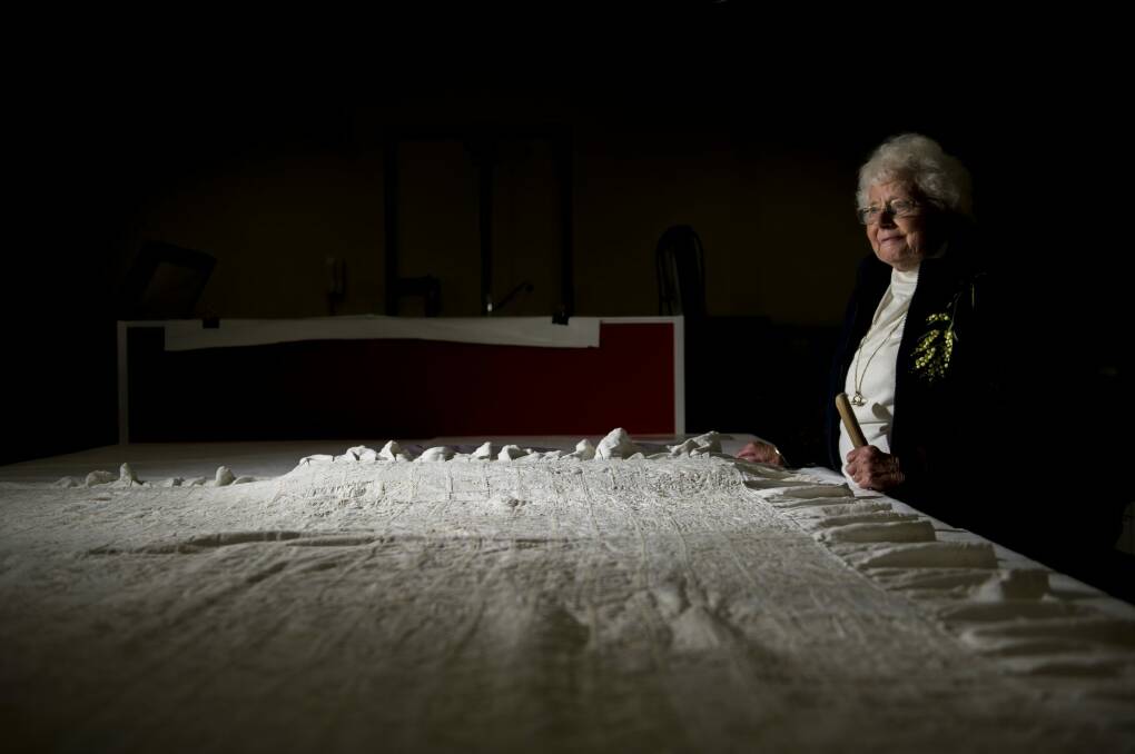 Doreen Godtschalk is one of the last surviving WWI war widows living in Canberra. The National Museum has purchased a rare 1894 Autograph quilt. Mrs Godtschalk's family paid to have their names embroidered on it. Photo: Jay Cronan