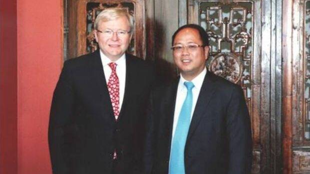 Huang Xiangmo with former prime minister Kevin Rudd. Photo: Supplied