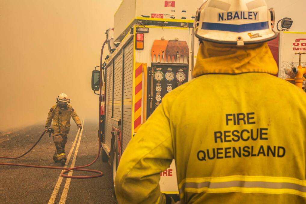 Firefighters worked to control a fire in Ipswich. Photo: QFES Media