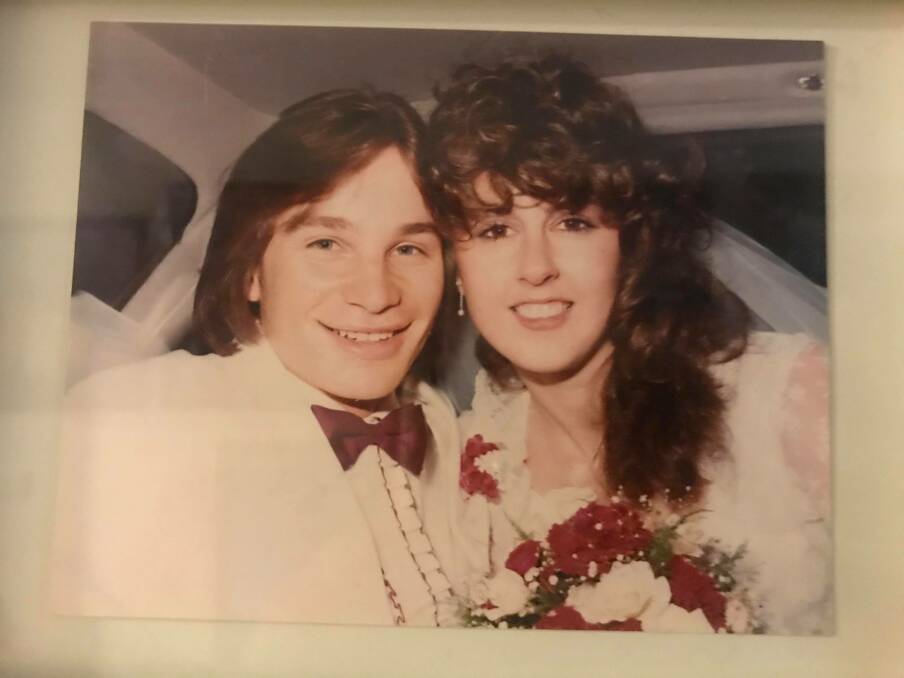 Tiny and Elaine at their wedding in  early 1984. Photo: Supplied