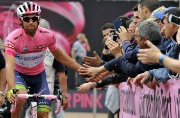 Canberra's Michael Matthews held the pink jersey, the Giro's overall leader's jersey, for six days.  Photo: AP