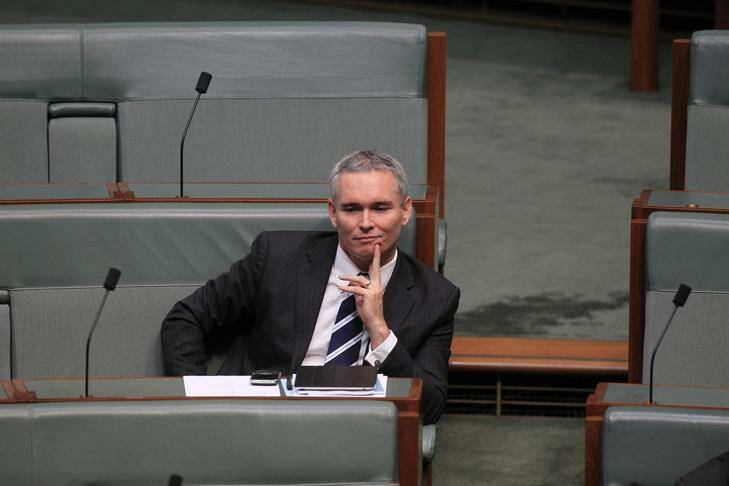 No-man's land ... independent MP Craig Thomson during question time at Parliament House today. Photo: Andrew Meares