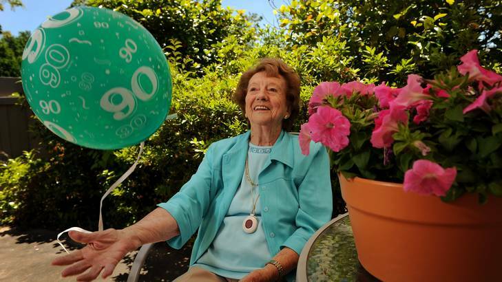 Hazel Merz, celebrating her 90th birthday, is a fifth generation Canberran. Photo: Colleen Petch