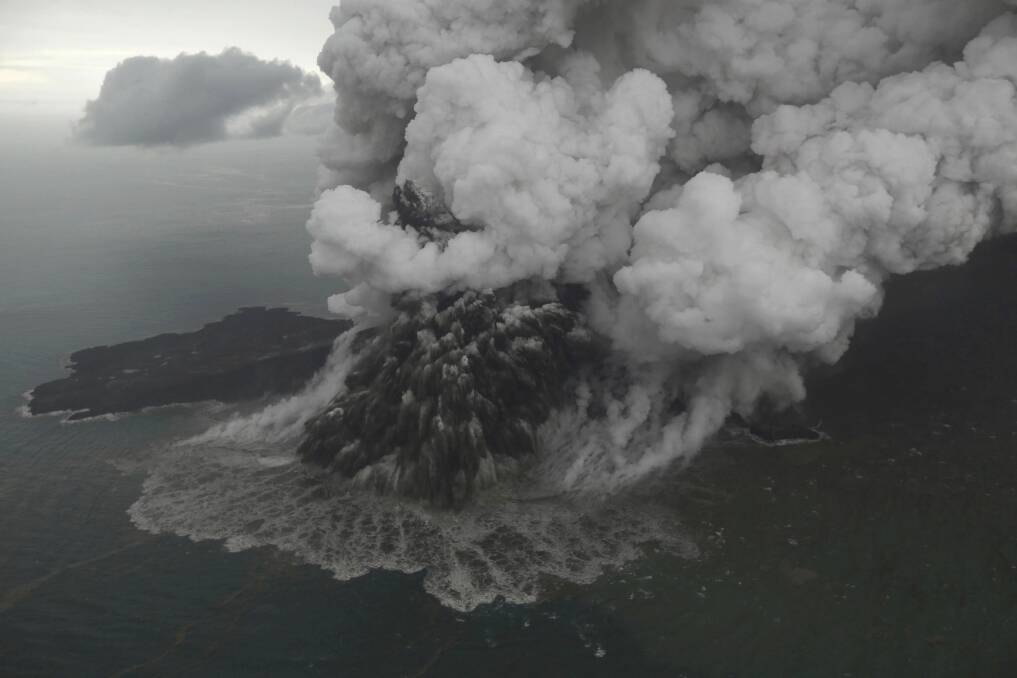 The eruption  Mount Anak Krakatau over Christmas. Photo: AP