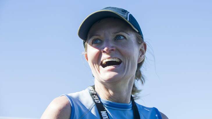 First female finisher Fleur Flanery crossed the line in 37.33. Photo: Rohan Thomson