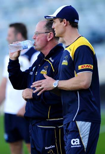 "If he [Stephen Larkham] says to me he would play, then of course we will go with that" ... ACT Brumbies coach Jake White. Photo: Stuart Walmsley