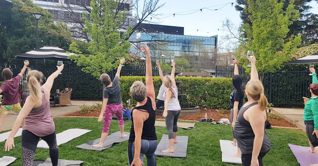 Why not try wine yoga at Hotel Kurrajong? Photo: Supplied