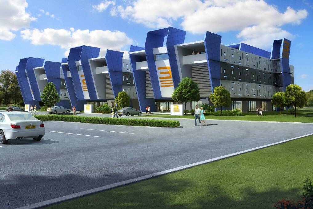 An artist impressions in 2014 of a student accommodation block at a proposed multi-million dollar plan by The Academy of Interactive Entertainment to transform the old Watson high school site into a education precinct. Photo: supplied
