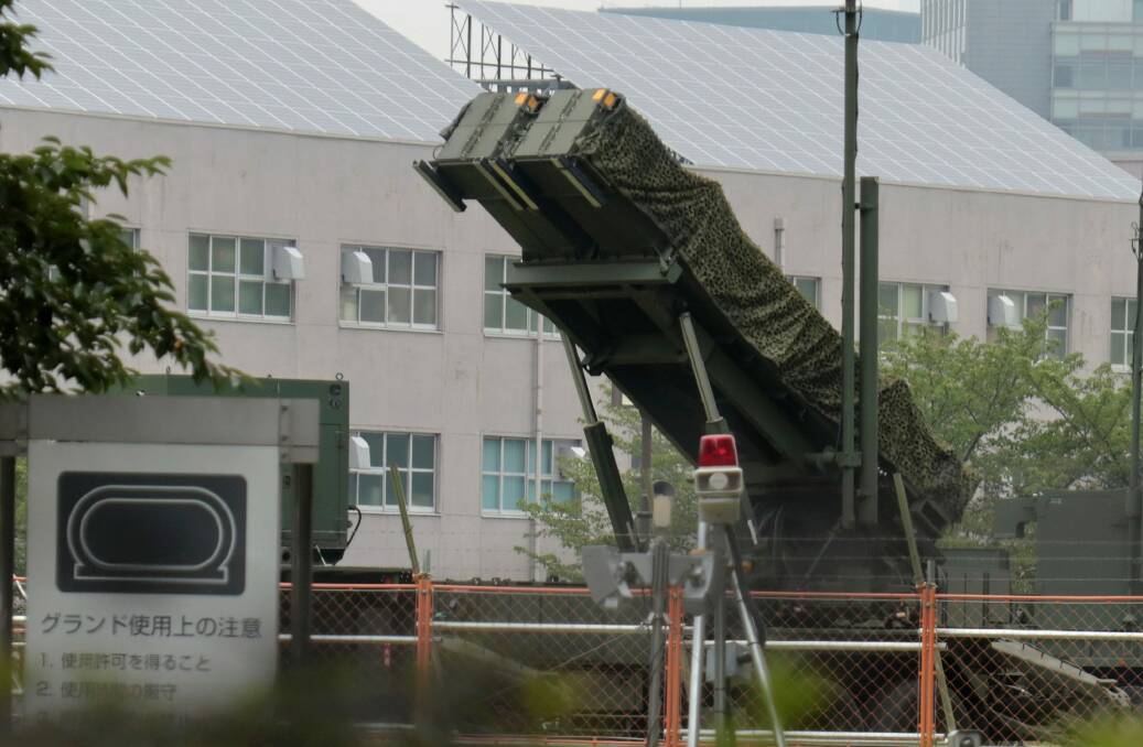 A PAC-3 Patriot missile unit deployed in the compound of the Defense Ministry in Tokyo, after North Korea announced a detailed plan to launch a volley of ballistic missiles over Japan and towards the US Pacific territory of Guam. Photo: Shizuo Kambayashi