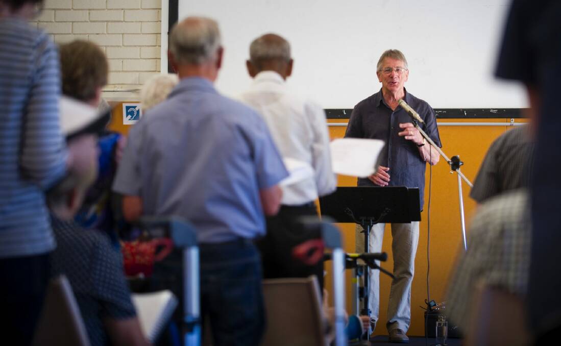 Alchemy Chorus, with conductor Brian Triglone, is designed for people with early to medium level dementia and their carers.  Photo: Elesa Kurtz