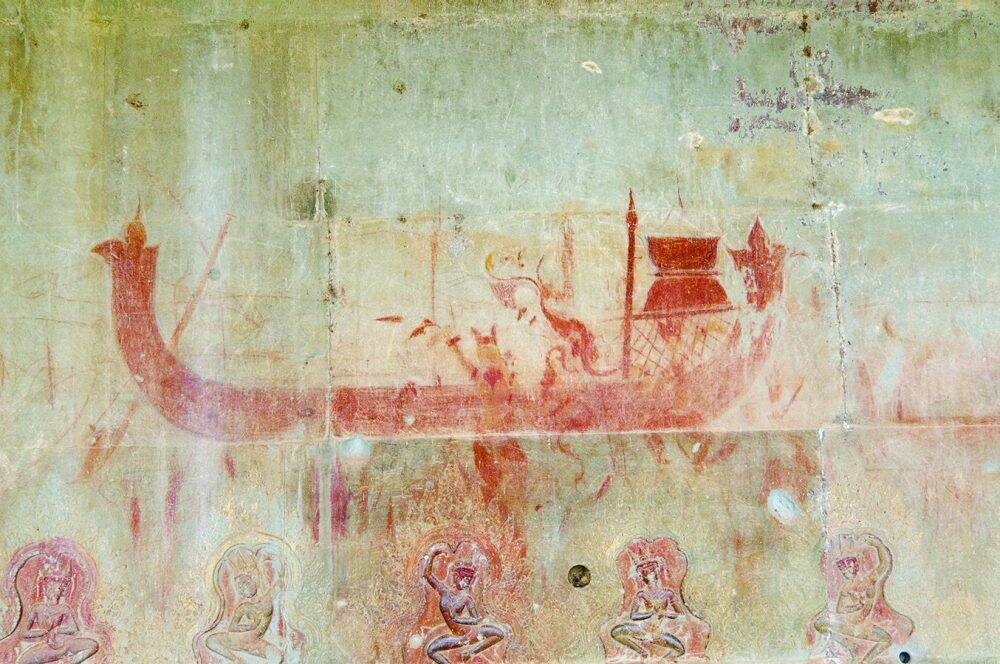 An ANU researcher has unearthed hundreds of hidden wall paintings at Angkor Wat. Photo: Supplied