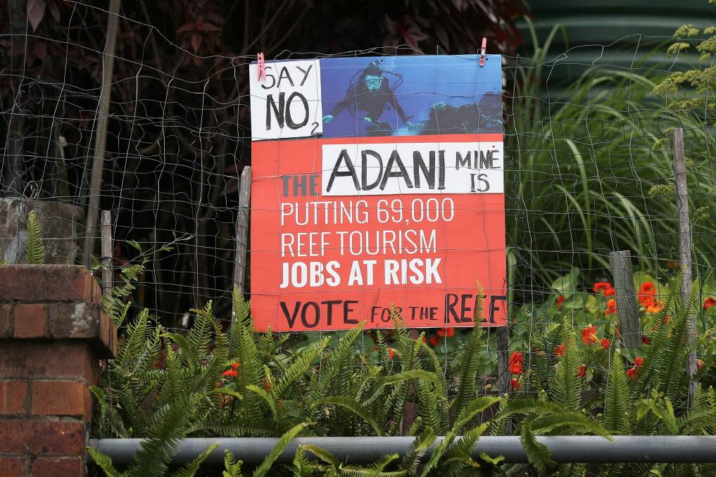 Opponents of the proposed mine dogged candidates in last year's Queensland state election. Photo: Alex Ellinghausen