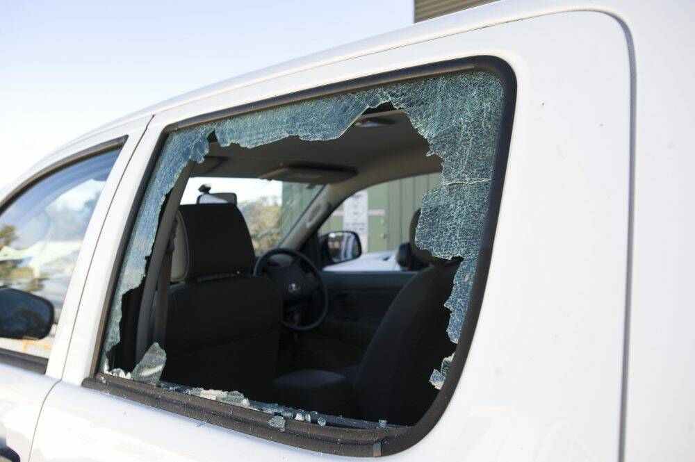 Vandals smash car windows and slash tyres at the Parks and Conservation depot, Photo: Elesa Kurtz