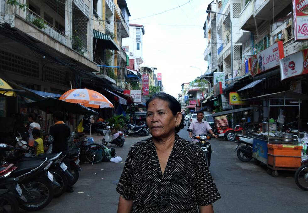 Bou Sokhom, 65, in the streets of Phnom Penh. Photo: Kate Geraghty