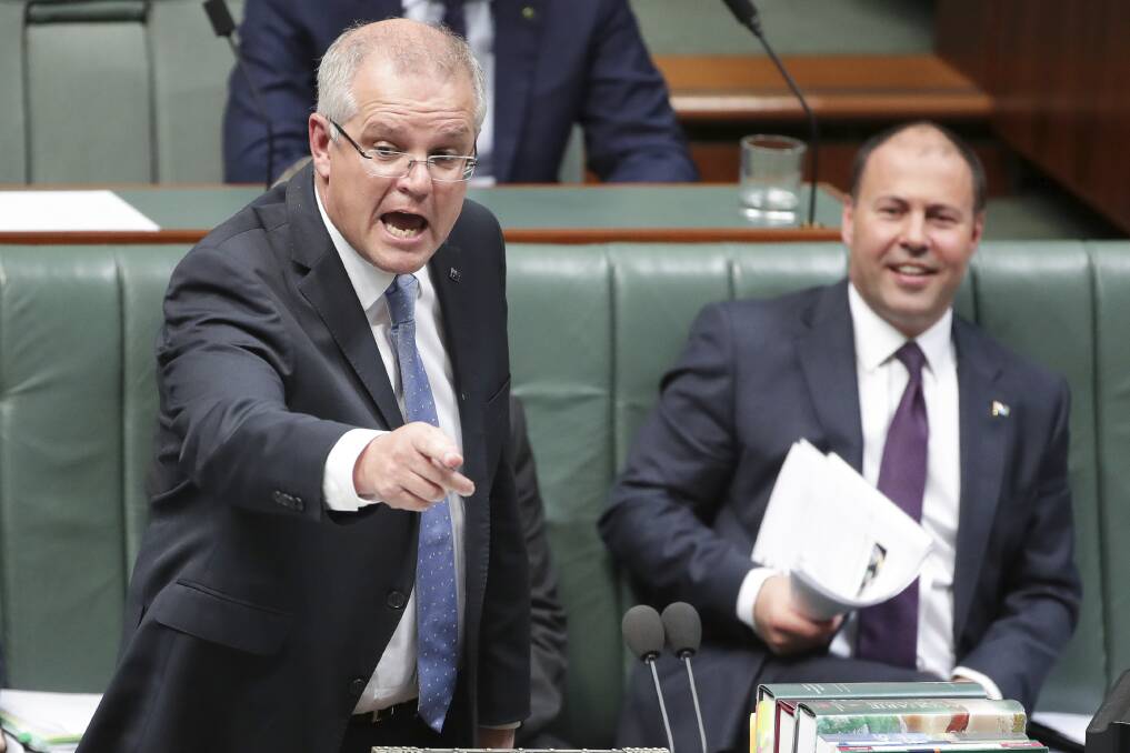 Prime Minister Scott Morrison lashes out during Question Time this week. Photo: Alex Ellinghausen