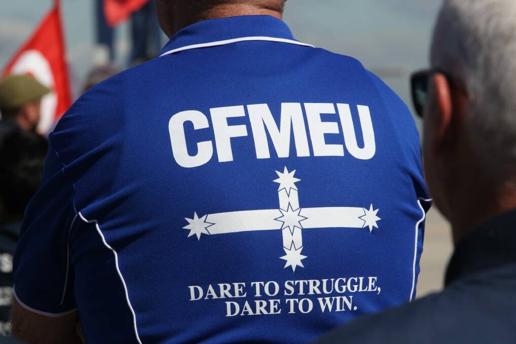 The CFMEU has launched court action against WorkSafe ACT for allegedly advising a developer not to let officials on to a worksite. Photo: Peter Braig