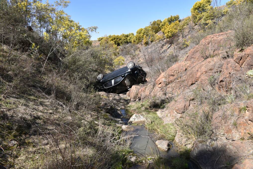 Kat's car was found crashed down an embankment at the Cotter. Photo: Supplied