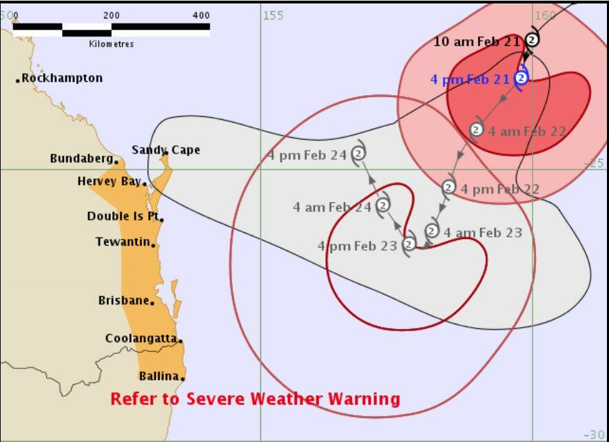 Tropical Cyclone Oma is expected to stick around until early next week, with cities bracing themselves for her arrival. Photo: Bureau of Meteorology