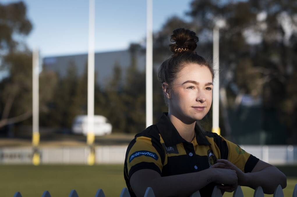 Queanbeyan Tigers player Cass Taylor will benefit from investment into Margaret Donoghoe Oval. Photo: Elesa Kurtz