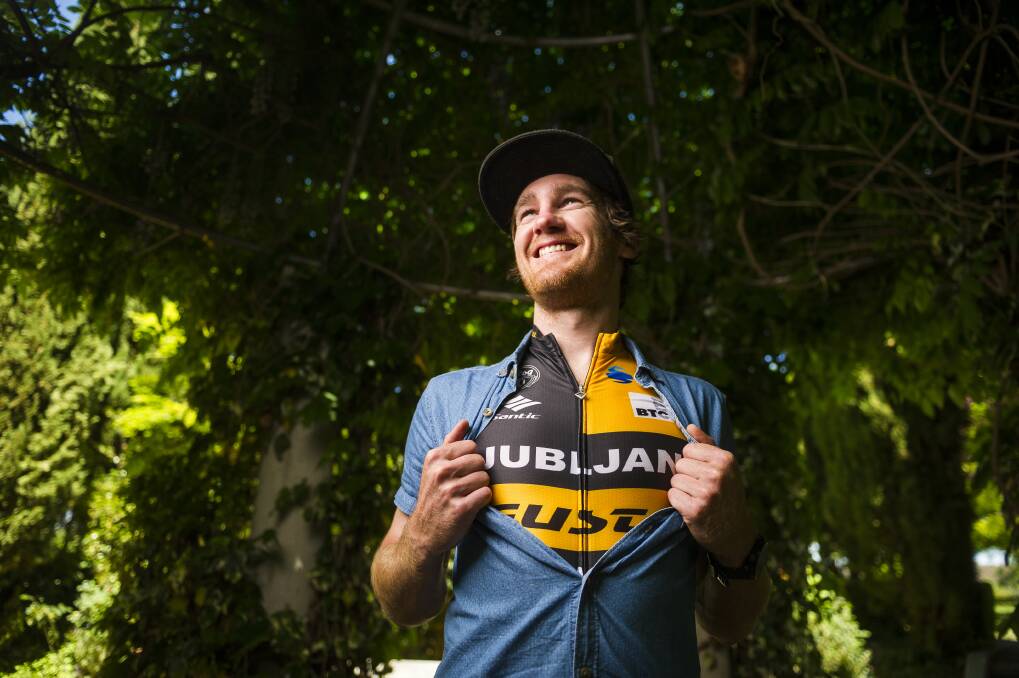 Canberra cyclist Ben Hill has endured a lot of bad luck in his career but it has not diminished his love for the sport. Photo: Dion Georgopoulos