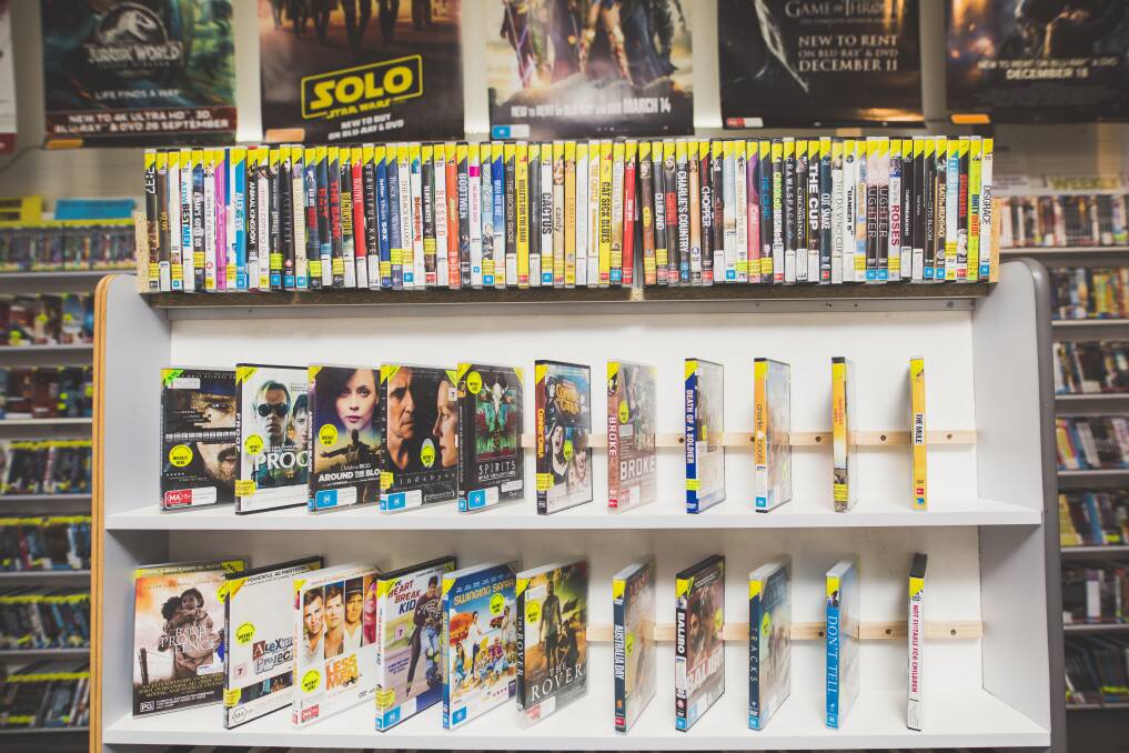 The Australian film section at Canberra's last DVD rental store, Network Video Charnwood. Photo: Jamila Toderas