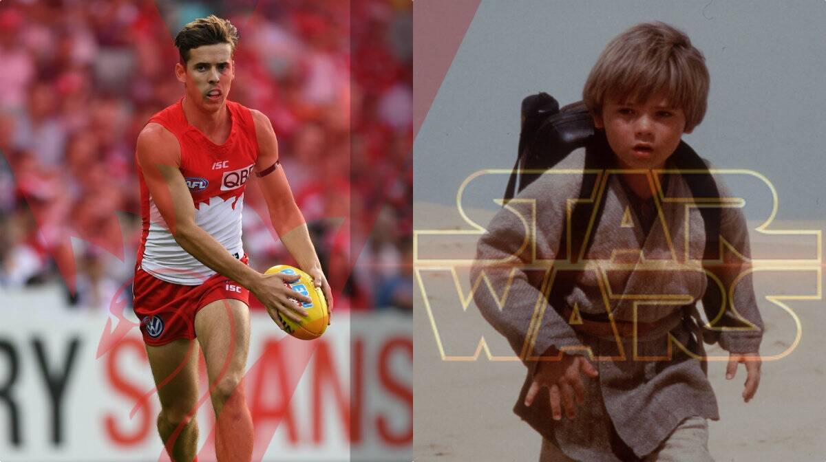 The two Jakes: The Sydney Swan and the Star Wars actor. Photo: Getty Images 