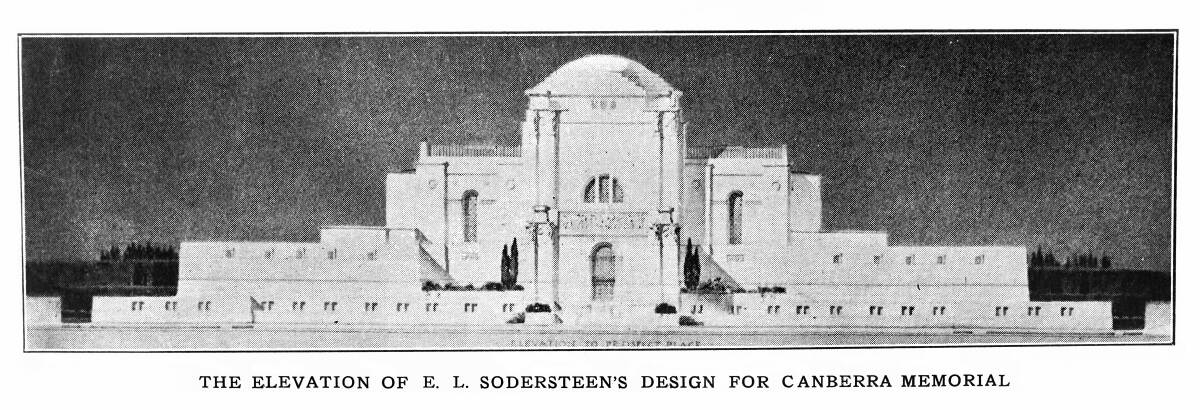 Emil Sodersteen's original design for the memorial. Photo: Australian War Memorial